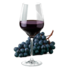 Glas Bordeaux linkeroever met druiven