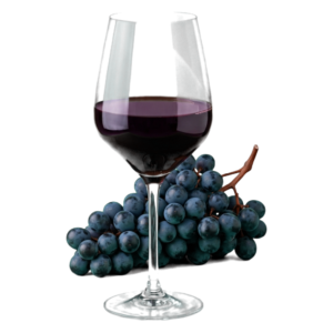 Glas Bordeaux linkeroever met druiven