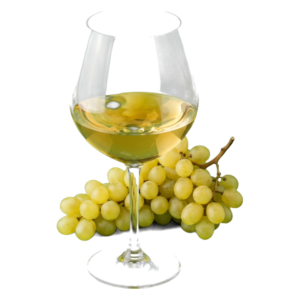 Glas Bourgogne Chardonnay met druiven