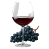Glas Bourgogne rood met druiven