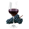 Glas Cabernet sauvignon Nieuwe Wereld met druiven