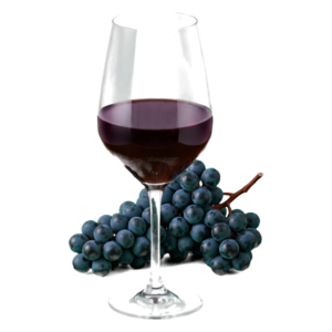Glas Cabernet sauvignon Nieuwe Wereld met druiven