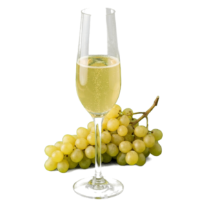 Glas Cava met druiven