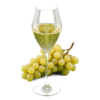 Glas Champagne brut met druiven