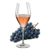 Glas Champagne rosé met druiven