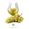 Glas Chardonnay Nieuwe Wereld met druiven