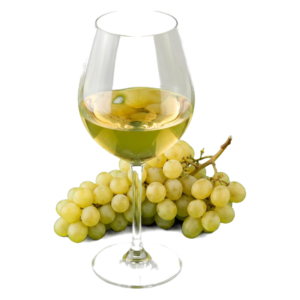 Glas Chardonnay Nieuwe Wereld met druiven