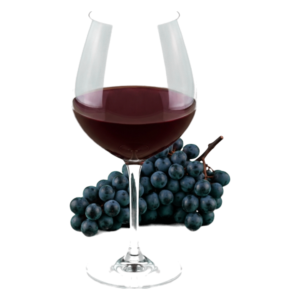 Glas Châteauneuf-du-Pape met druiven