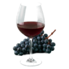Glas Côtes du Rhône met druiven