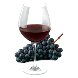 Glas Côtes du Rhône met druiven