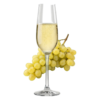 Glas Crémant met druiven