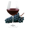 Glas Dolcetto met druiven