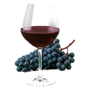 Glas Dolcetto met druiven