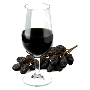 Glas Pedro Ximénez met druiven