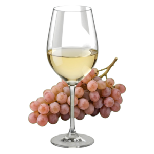 Glas Pinot grigio met druiven