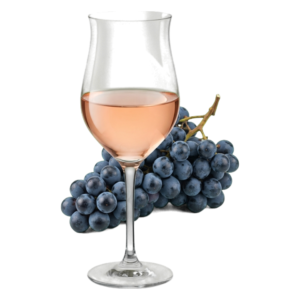 Glas Provence rosé met druiven