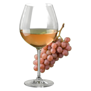 Glas Ramato met druiven