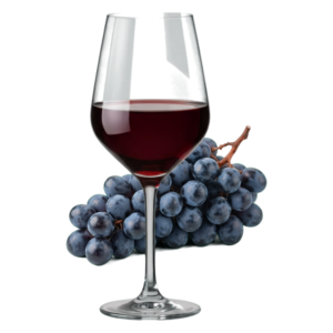 Glas Rioja reserva met druiven