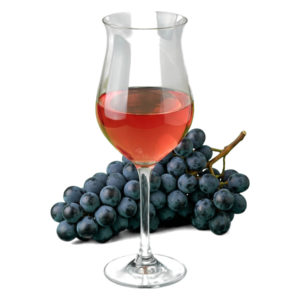 Glas Rosado met druiven