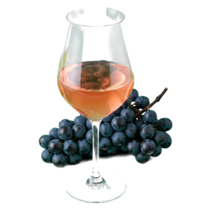 Glas Rosato met druiven
