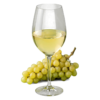 Glas Sauvignon blanc Loire met druiven