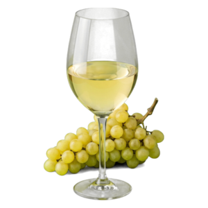 Glas Sauvignon blanc Loire met druiven