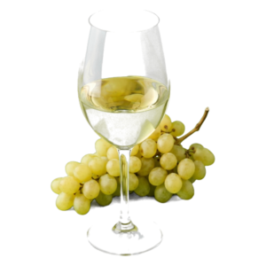Glas Sauvignon blanc Nieuw-Zeeland met druiven