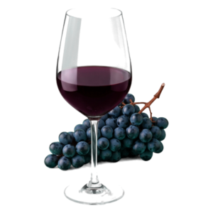 Glas Shiraz met druiven