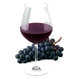Glas Syrah Noord-Rhône met druiven