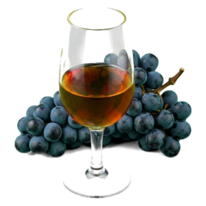 Glas Tawny port met druiven