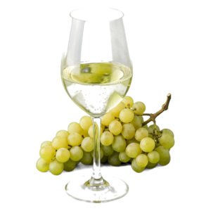 Glas Vinho verde met druiven