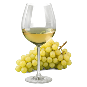 Glas Witte Bordeaux met druiven