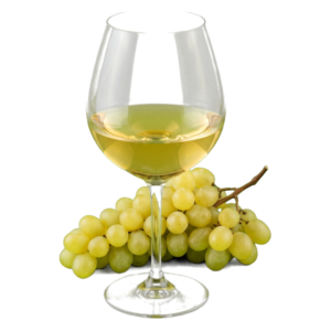 Glas Witte Rioja met druiven