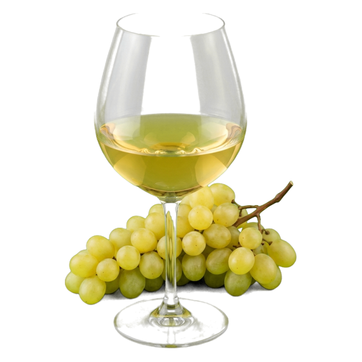 Glas Witte Rioja met druiven